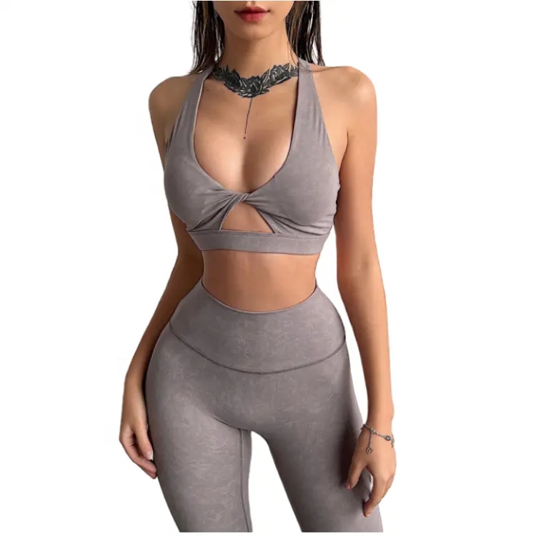 Wholesale 3 Piece Sportswear Long Sleeve Crop Top Pant Yoga Workout Set Women Clothing Active Wear Gym Fitness Sets