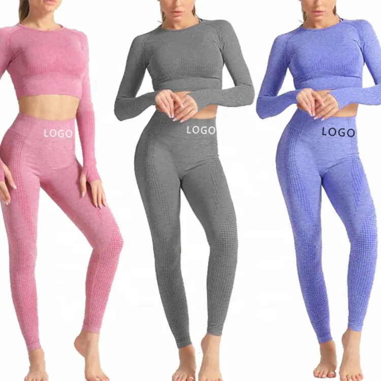 Seamless Yoga Suit 5 Piece Sports Sex Shirts Crop Top Leggings Gym Clothes Fitness Tracksuit Workout Set