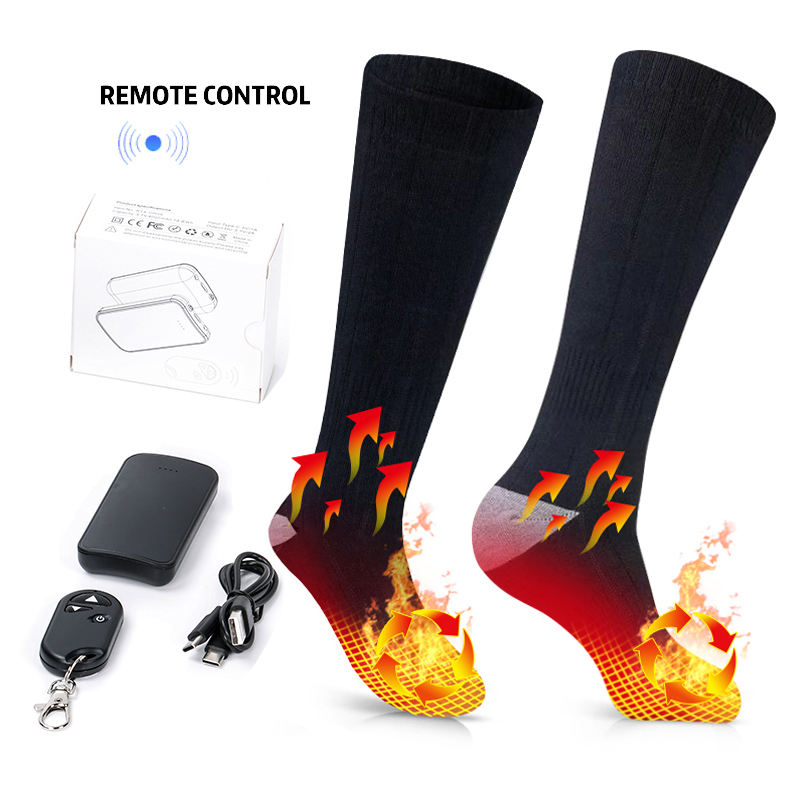 Remote Control Heated Socks for Men Women, Electric Heating Socks, Rechargeable 4000mAh Battery Powered Thermal Foot Warmers