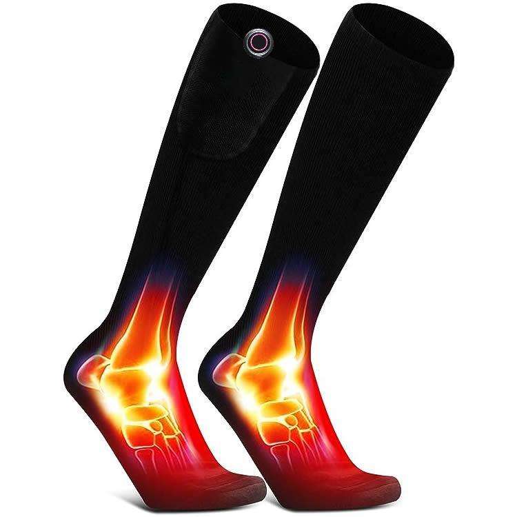 Winter Snowboarding USB Rechargeable 3 Heating Settings Thermal Socks Foot Warmer Heated Socks for Men and Women