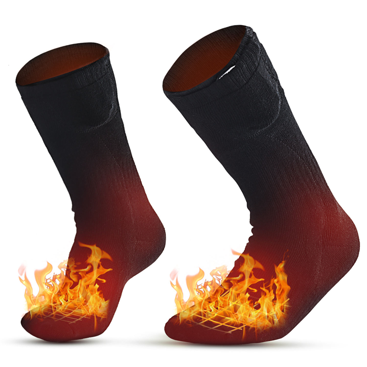 Hot Unisex Women Men 3 Level Temperatures Rechargeable Washable Heated Long Socks