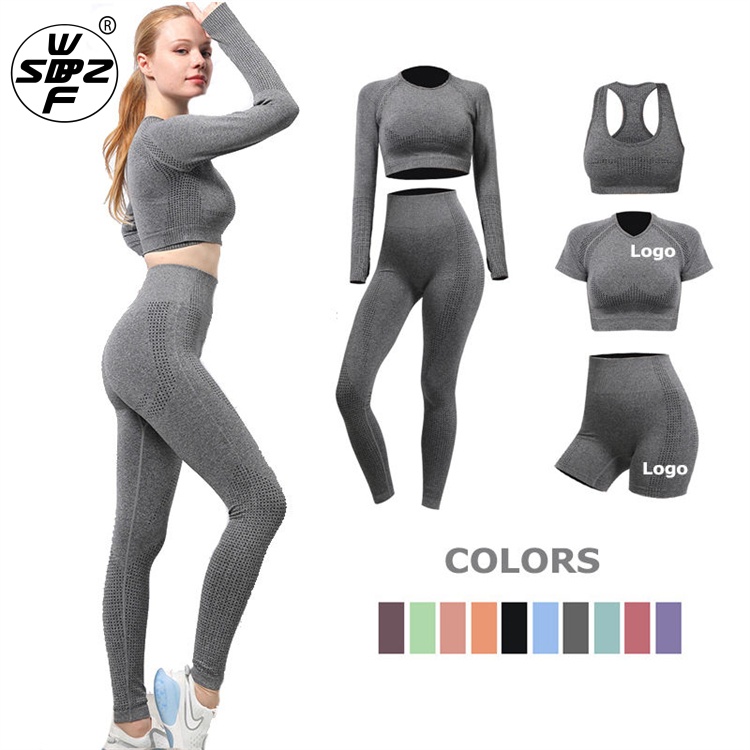 Top Seamless Long Sleeve Workout Yoga Suit OEM/ODM Womens Yoga Apparel Sets