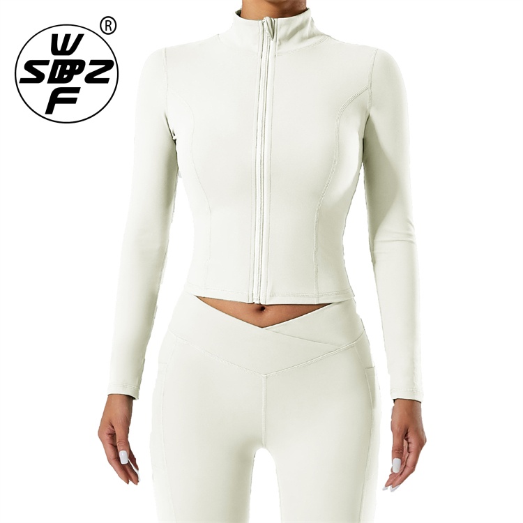 Woman Full Zip Yoga Running Slim Fit Jacket With Pockets Custom Outdoor Fitness Sports Tops