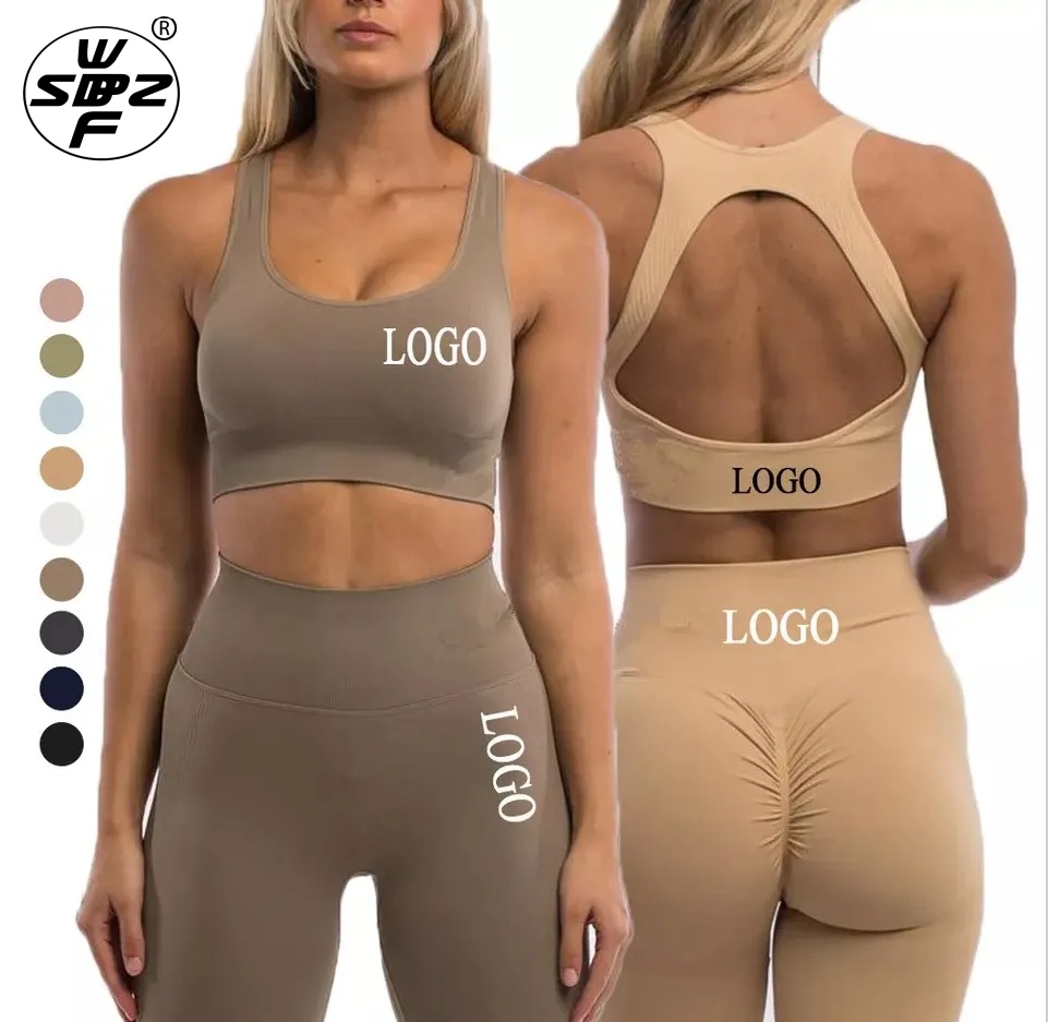 Las Mujeres De Los Deportes De Encargo Leggings Del Entrenamiento Del Sujetador Del Entrenamiento Alto Waisted Los Pantalones Incostcostados Del Yoga Del Yoga Fijan